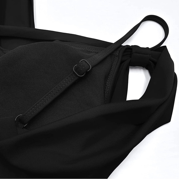 SHEKINI Elegant One Piece Swimdress Tummy Control Crossover Skirted Swimsuit - Picture 7 of 8